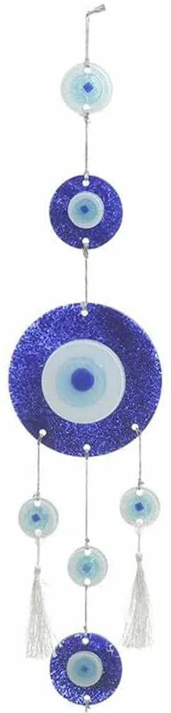 Διακοσμητικό Τοίχου Μάτι 3-70-344-0046 82cm Multi-Blue Inart Μέταλλο,Γυαλί