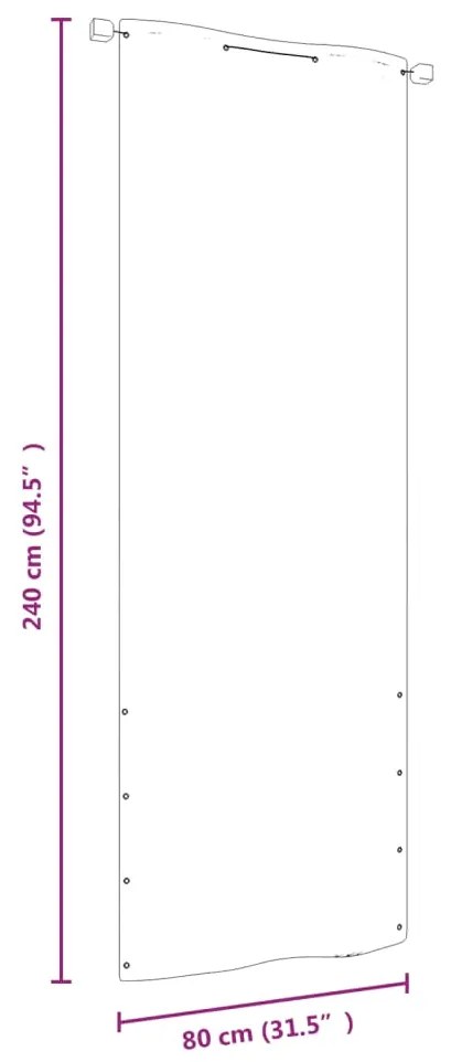 vidaXL Διαχωριστικό Βεράντας Κόκκινο 80 x 240 εκ. Ύφασμα Oxford