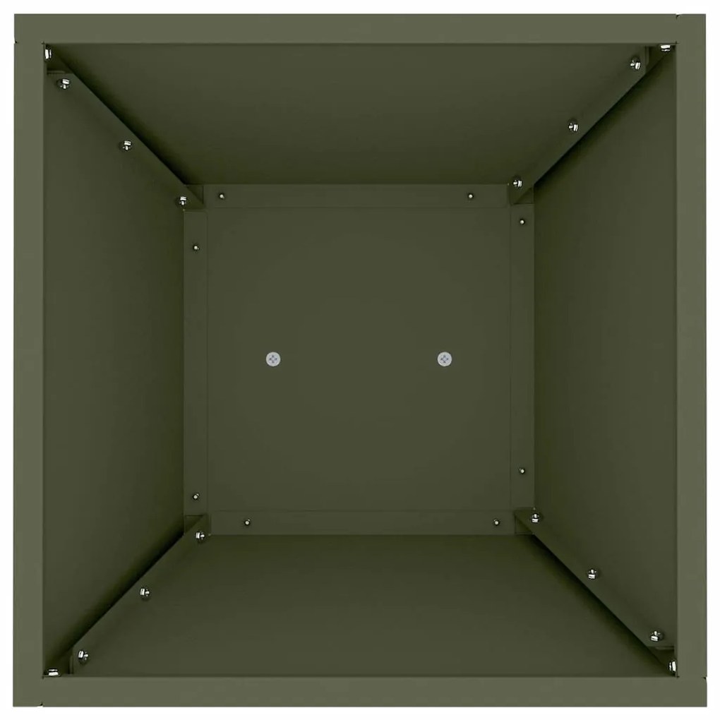 vidaXL Φυτώριο Κήπου με Λεκάνη Ελιάς Πράσινο 35x35x73 εκ. Χάλυβας