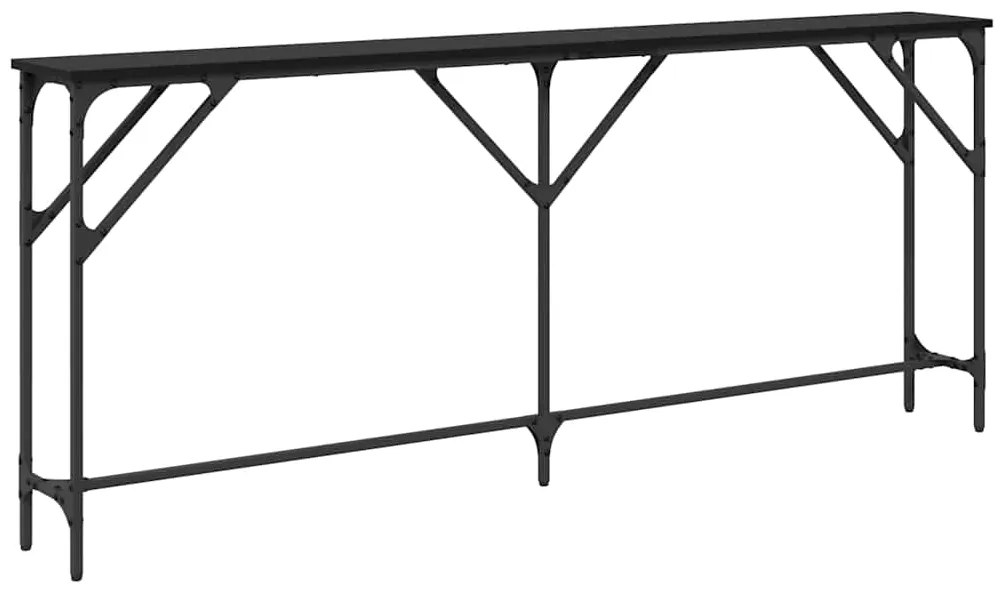 vidaXL Τραπέζι κονσόλας Μαύρη δρυς 180 x 23 x 75 cm