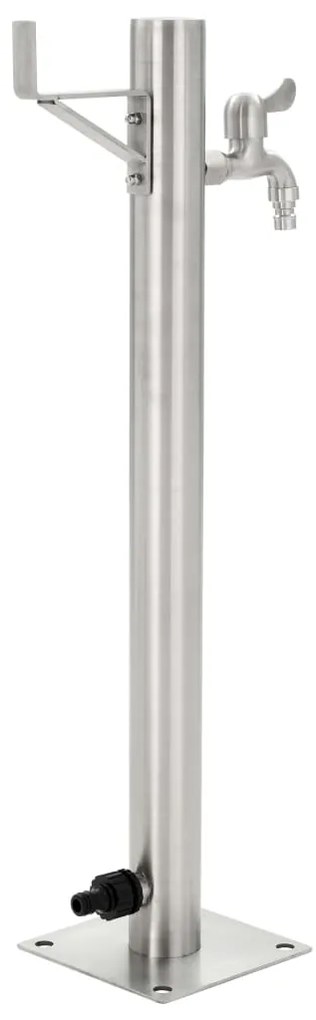 vidaXL Βρύση Δαπέδου Κήπου Στρογγυλή 65 εκ. από Ανοξείδωτο Ατσάλι