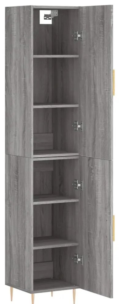 vidaXL Μπουφές Sonoma Γκρι 34,5 x 34 x 180 εκ. από Επεξεργασμένο Ξύλο