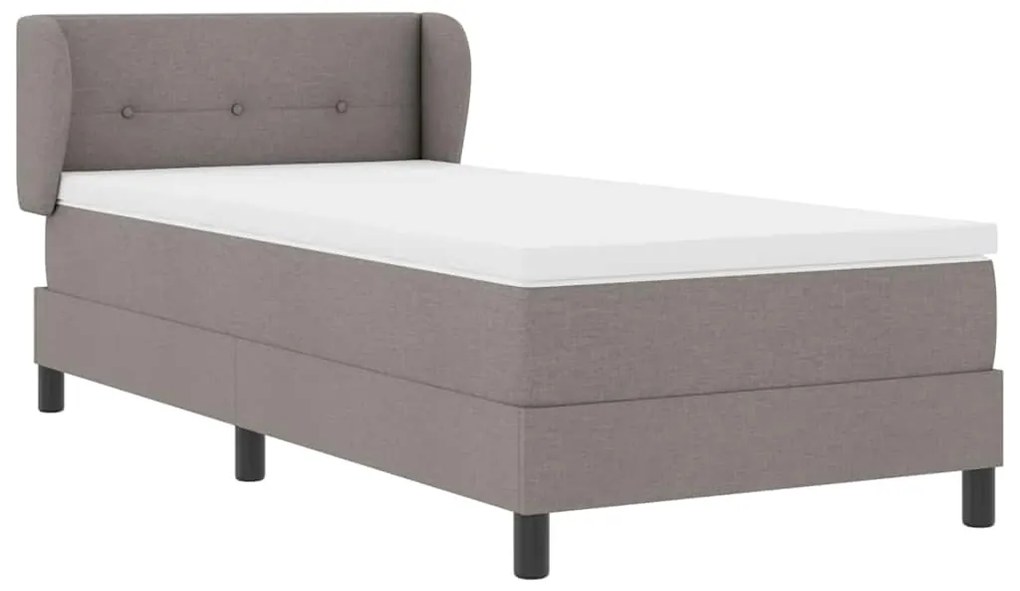 vidaXL Κρεβάτι με ελατήρια με στρώμα Taupe 90 x 190 cm ύφασμα