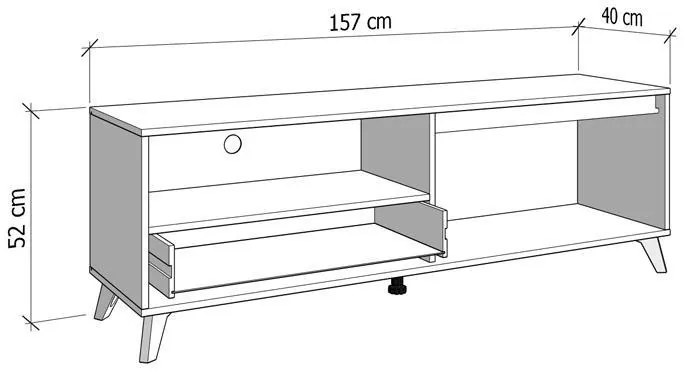 Έπιπλο τηλεόρασης STIRLING 157 3K1F2V Artisan Oak - Μαύρο 157x40x53εκ. 157x40x53 εκ.