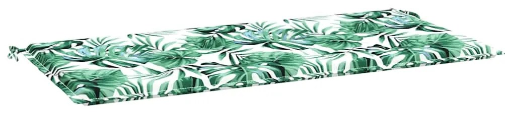 vidaXL Μαξιλάρι Πάγκου Κήπου Σχέδιο Φύλλων 120x50x4 εκ. Ύφασμα Oxford
