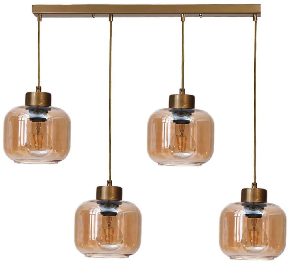 Φωτιστικό Οροφής - Ράγα 534LUN6144 65x15x80cm 4xE27 40W Honey-Gold Opviq