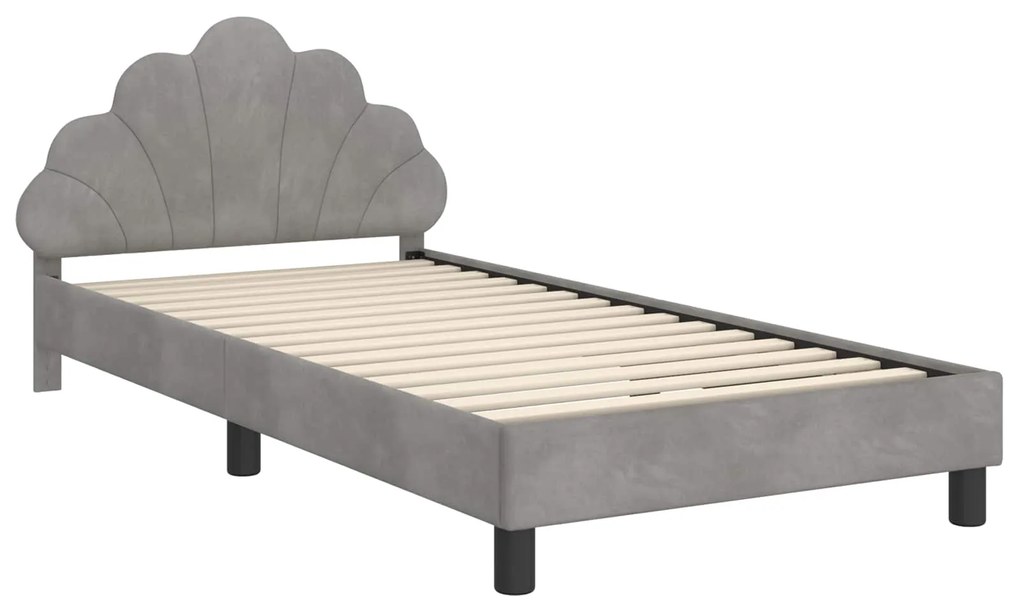 vidaXL Κρεβάτι Παιδικής Κρεβατοκάμαρας με Κεφαλάκι Ανοιχτό γκρι