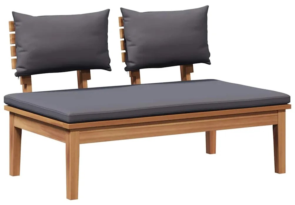 vidaXL Παγκάκι κήπου 2 pcs Γκρι και Καφέ Μασίφ ξύλο teak