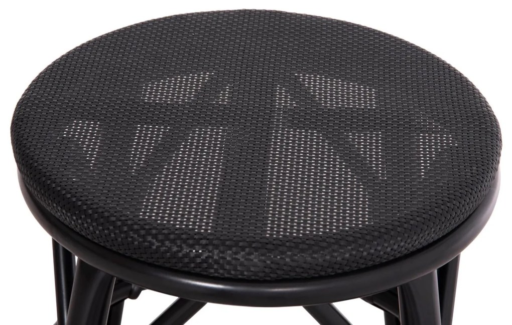 Σκαμπό CHINO C6285.02 Μαύρο Αλουμινίου Bamboo Look με Textilene Φ36x46Υ εκ. 36x36x46 εκ.