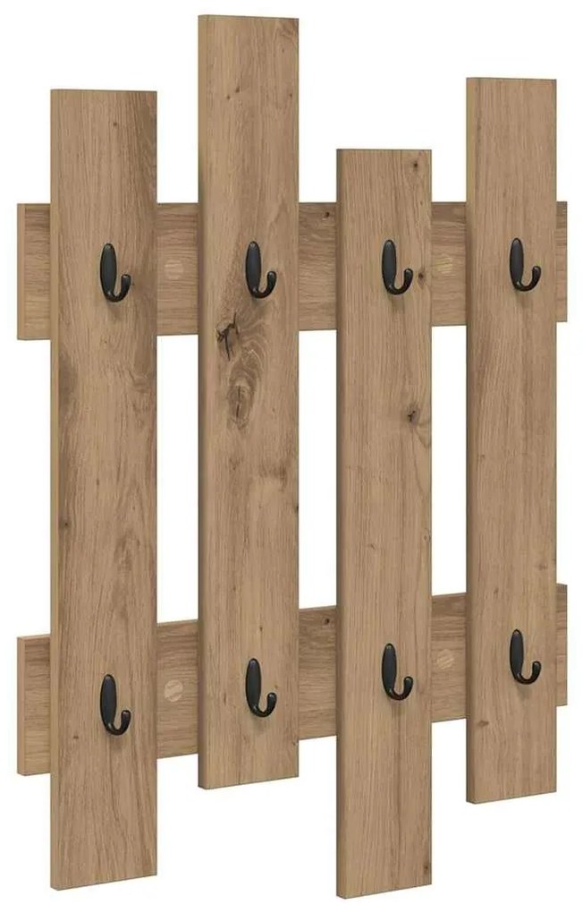 vidaXL Τοίχου Κρεμάστρα Επιτοίχιο artisan δρυς 60 x 3 x 82 εκ.