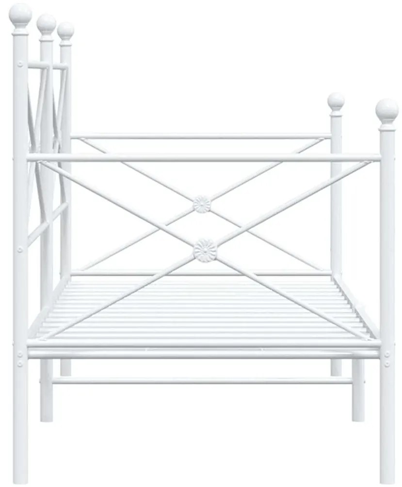 vidaXL Κρεβάτι ημέρας χωρίς στρώμα Λευκό 80x200 cm Ατσάλι
