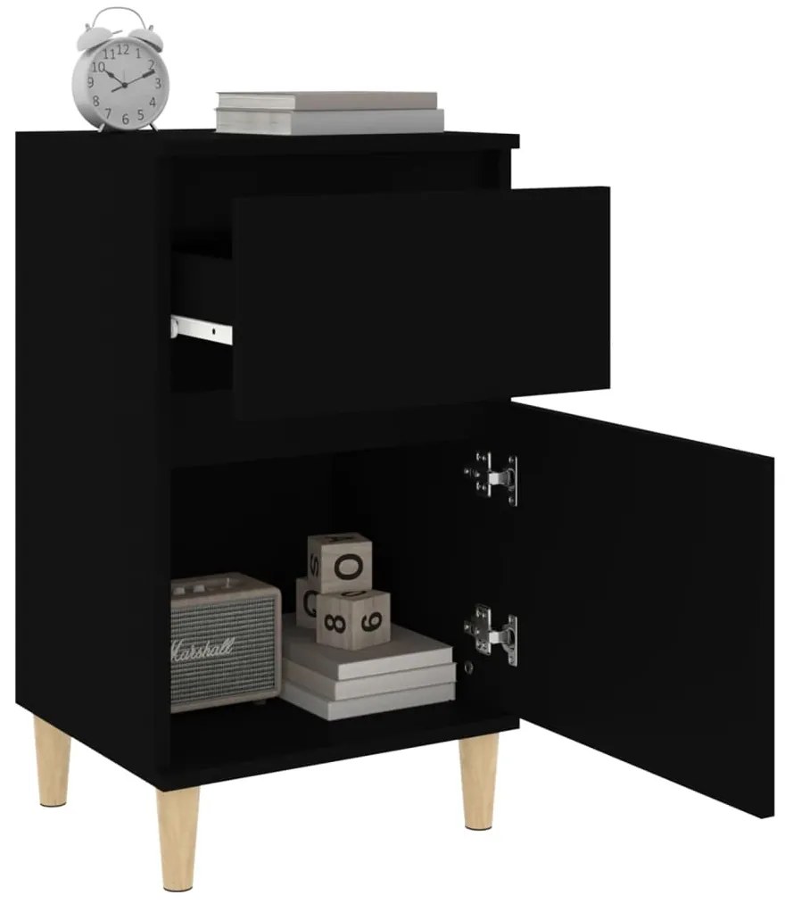 vidaXL Κομοδίνο Μαύρο 40 x 35 x 70 εκ.