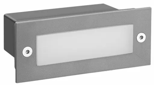 Απλίκα Φωτιστικό Τοίχου Χωνευτό LED 2W 3000K PAS 110X44 90Lm IP54 Aca-PAS230GP-Γκρι PAS230GP