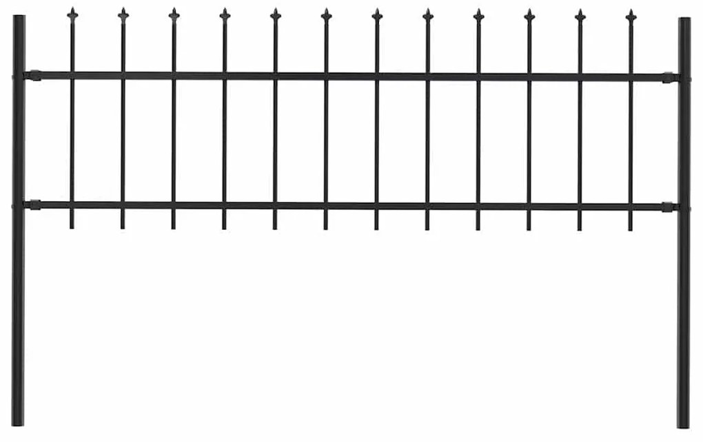 vidaXL Κάγκελα Περίφραξης με Λόγχες Μαύρα 1,8 μ. Ατσάλινα