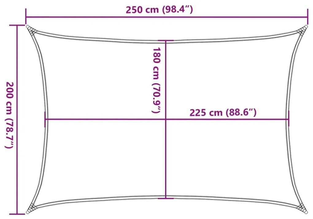 Πανί Σκίασης Μαύρο 2 x 2,5 μ. από HDPE 160 γρ./μ² - Μαύρο