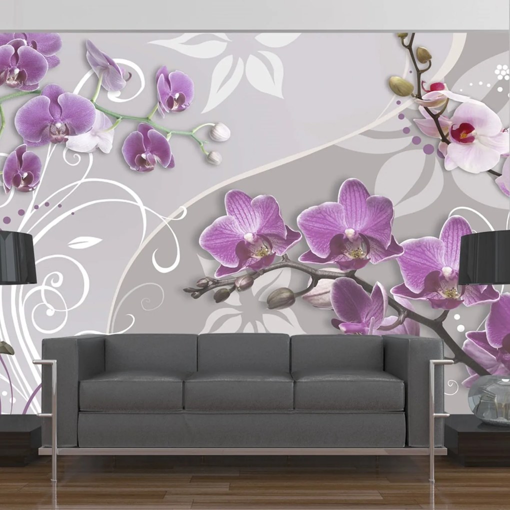 Φωτοταπετσαρία - Flight of purple orchids 350x245