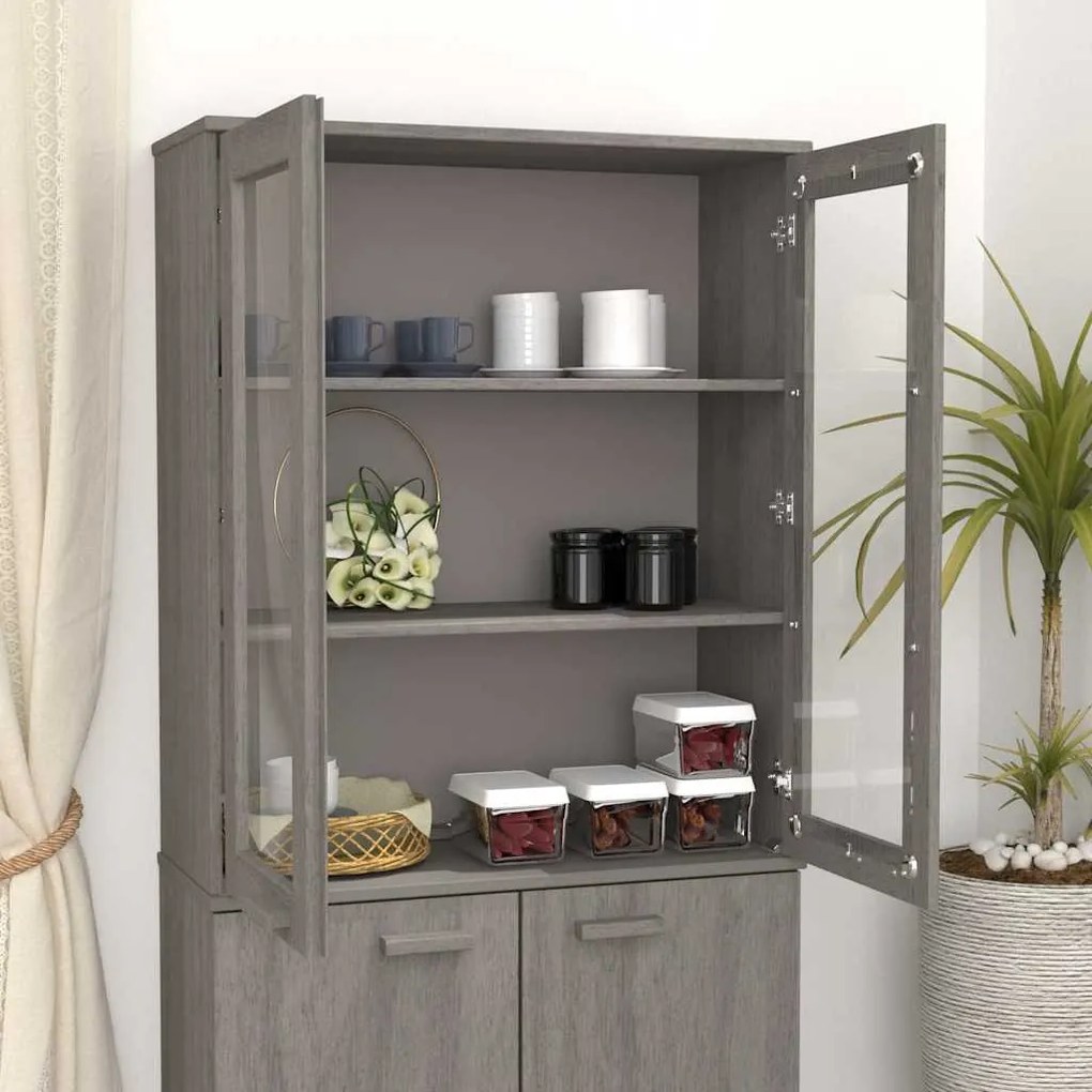 vidaXL Πάνω Μέρος Ντουλαπιού HAMAR Αν. Γκρι 85x35x100 εκ. Μασίφ Πεύκο
