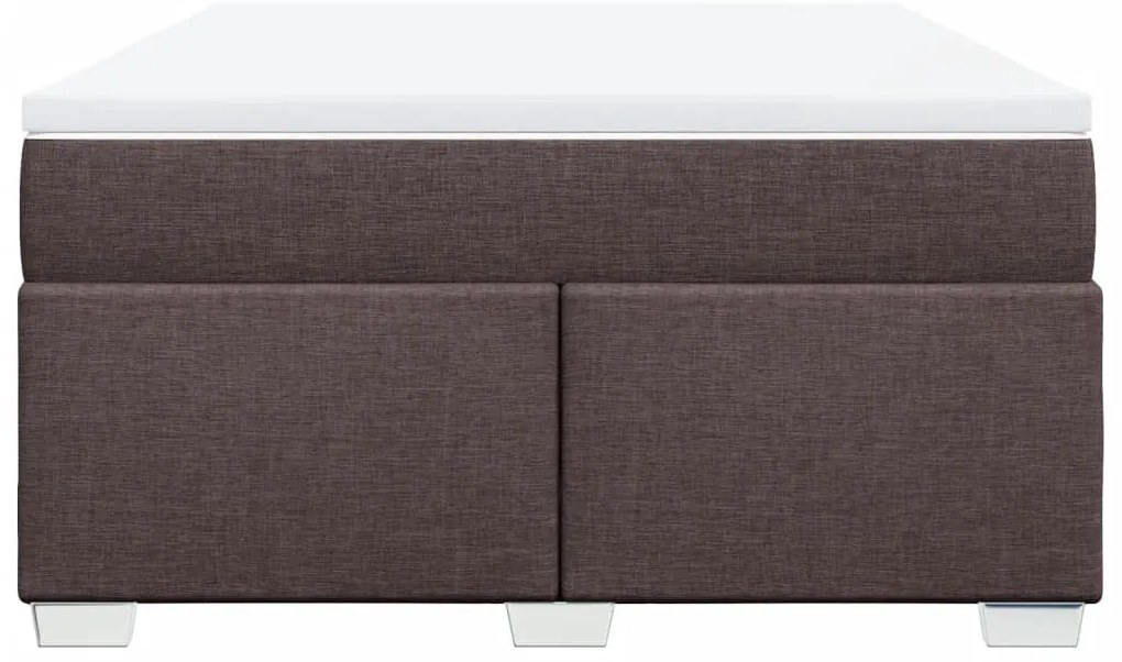 vidaXL Κρεβάτι Boxspring με Στρώμα Σκούρο Καφέ 140x200 εκ Υφασμάτινο