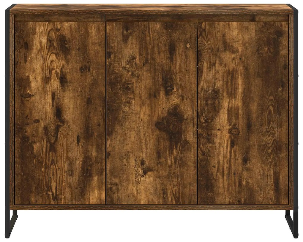 vidaXL Βοηθητικό ντουλάπι Καπνιστό Δρύς 96,5 x 30 x 75 εκ