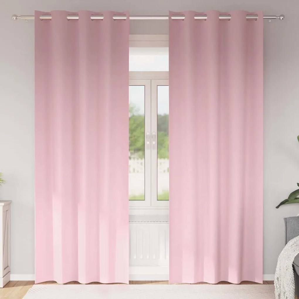 vidaXL Κουρτίνες 2 pcs Μωρουδίστικο Ροζ 260x140εκ. Πολυεστέρας