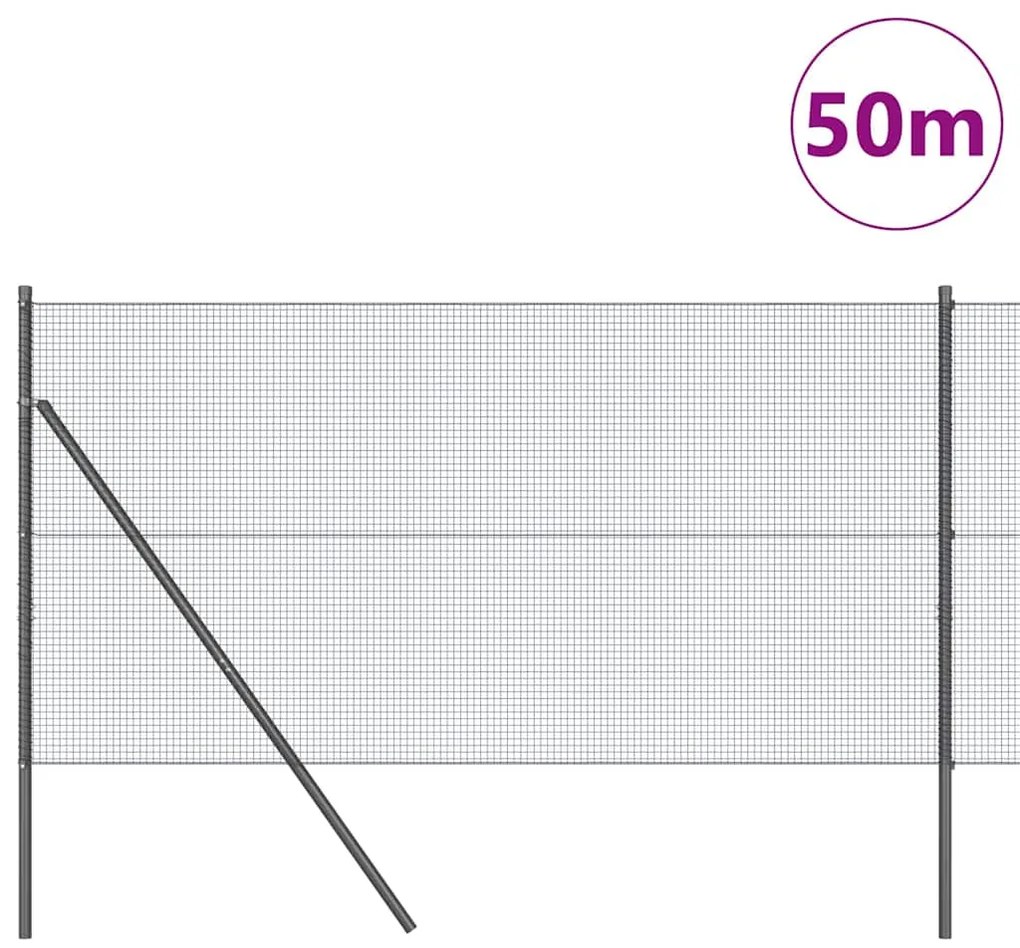 vidaXL Φράχτης με Στήλες. Γκρι 1.2 x 50 m Ατσάλι