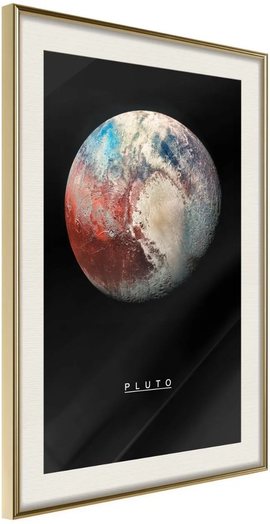 Αφίσα - The Solar System: Pluto - 30x45 - Χρυσό - Με πασπαρτού