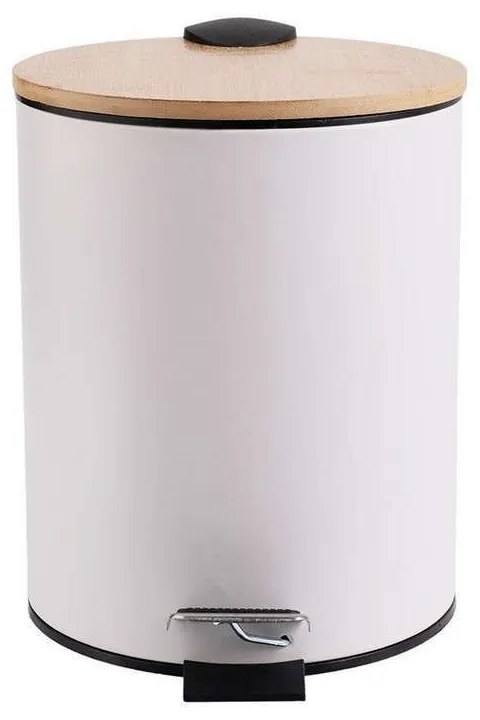 Κάδος Απορριμμάτων Bamboo Essentials 5Lt 02-12731 20,5x5x25,8cm White Estia Metal,Bamboo