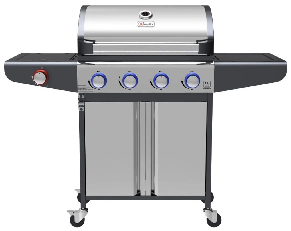 Campfire ΨΗΣΤΑΡΙΑ ΜΕ 4 ΚΑΥΣΤΗΡΕΣ &amp; EXTRA ΕΣΤΙΑ  ΚΑΙ LED ΔΙΑΚΟΠΤΕΣ-ΙΝΟΧ velco-25-38229