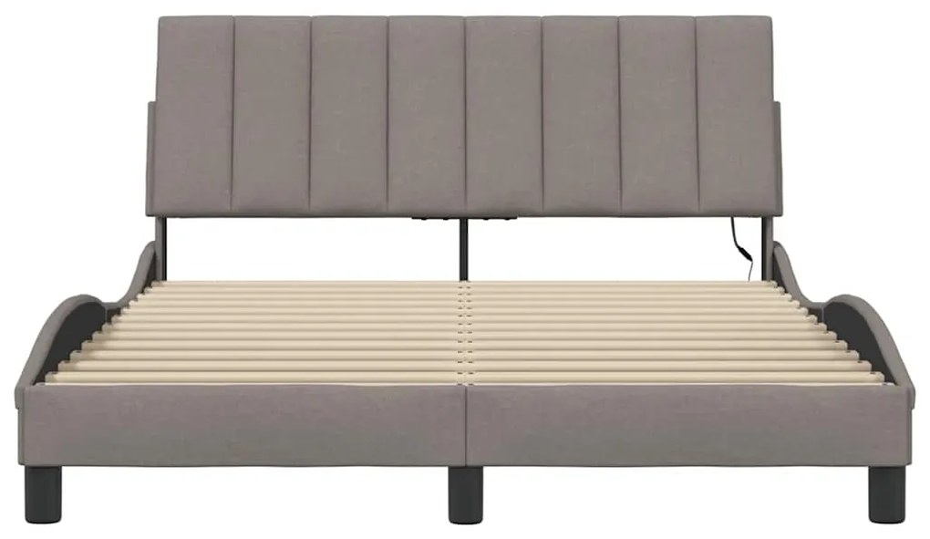 vidaXL Σκελετός Κρεβατιού Χωρίς Στρώμα Taupe 140x190 εκ. Υφασμάτινο