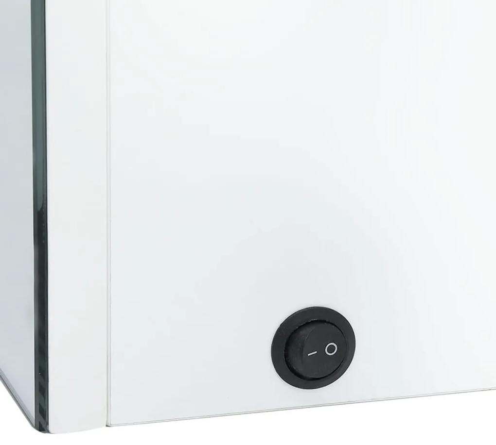 Καθρέφτης Μπάνιου με Ντουλάπι &amp; LED Λαμπερό Λευκό 62x14x60 εκ. - Λευκό