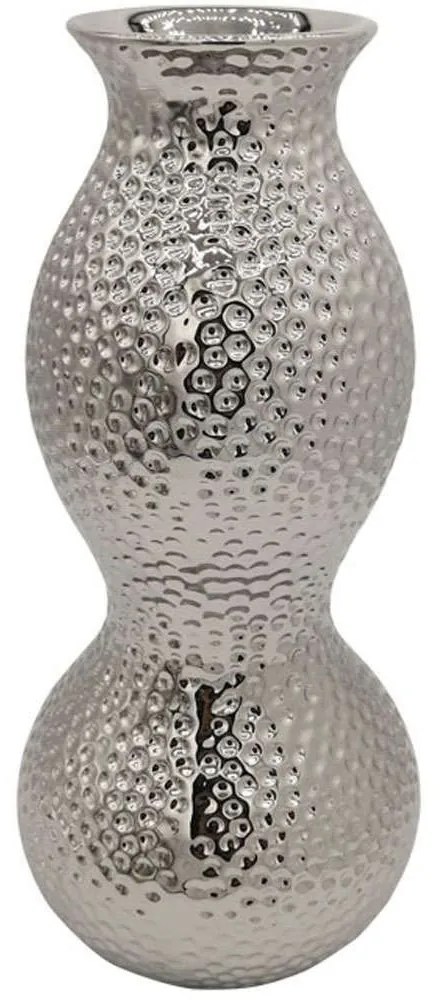 Βάζο Σφυρήλατο 15-00-23722 15,5x35cm Silver Marhome Ceramic
