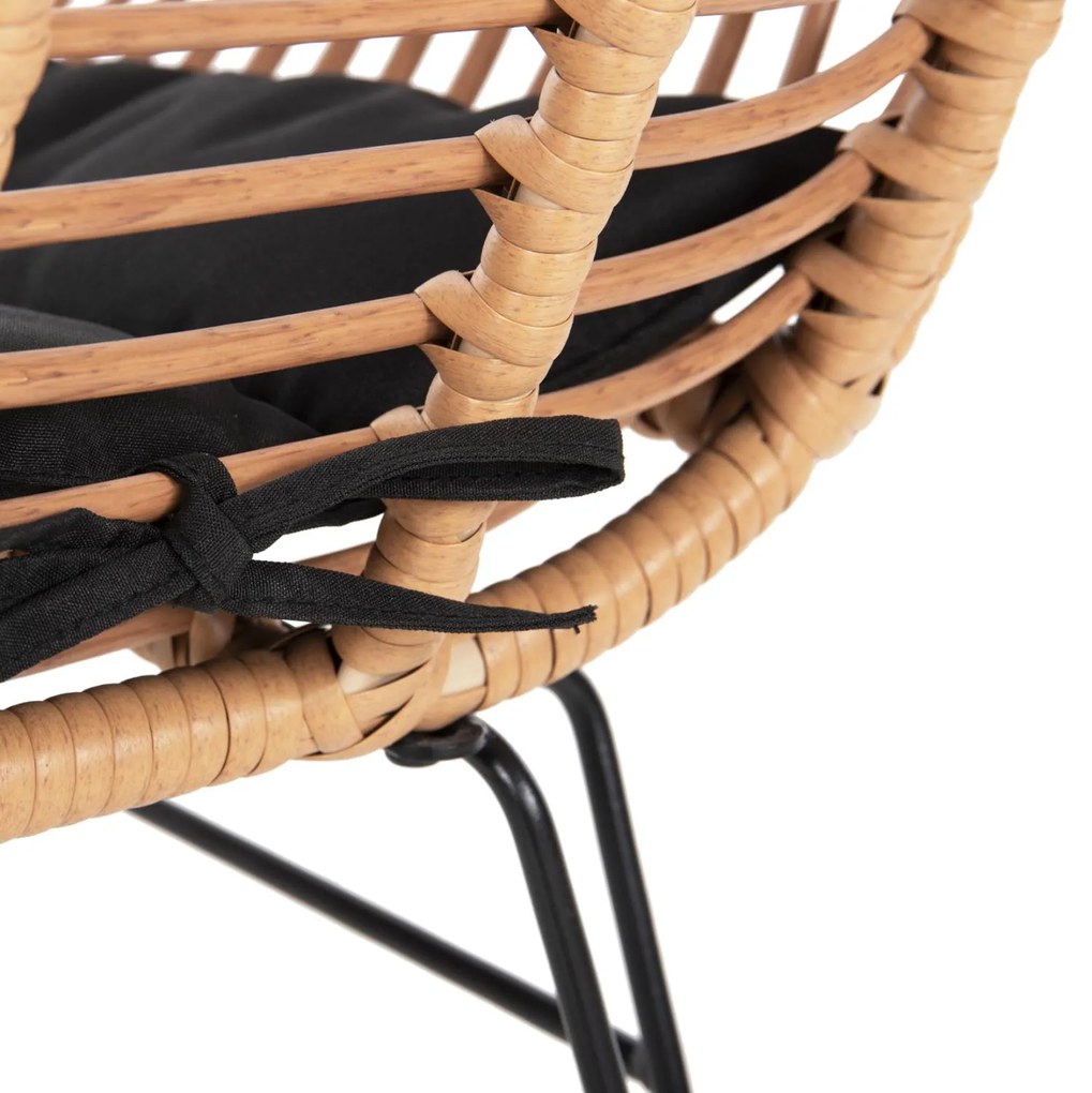 ΠΟΛΥΘΡΟΝΑ ΜΕ ΜΑΞΙΛΑΡΙ ΜΕΤΑΛΛΙΚΗ ALLEGRA  ΜΕ WICKER ΜΠΕΖ 58x59x82Υ 58x59x82 εκ.