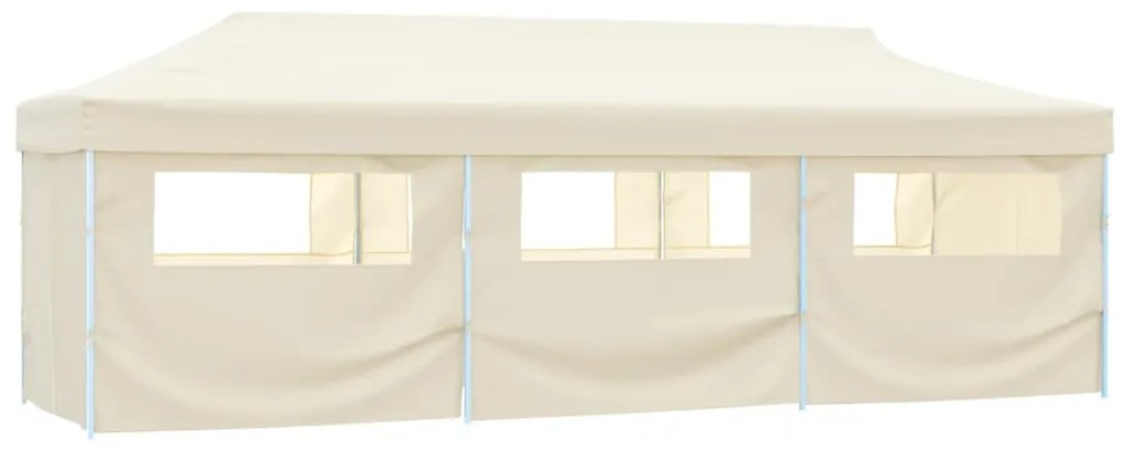 vidaXL Τέντα Εκδηλώσεων με 8 Τοιχώματα Πτυσσόμενη Pop-Up Κρεμ 870x291x315 εκ.