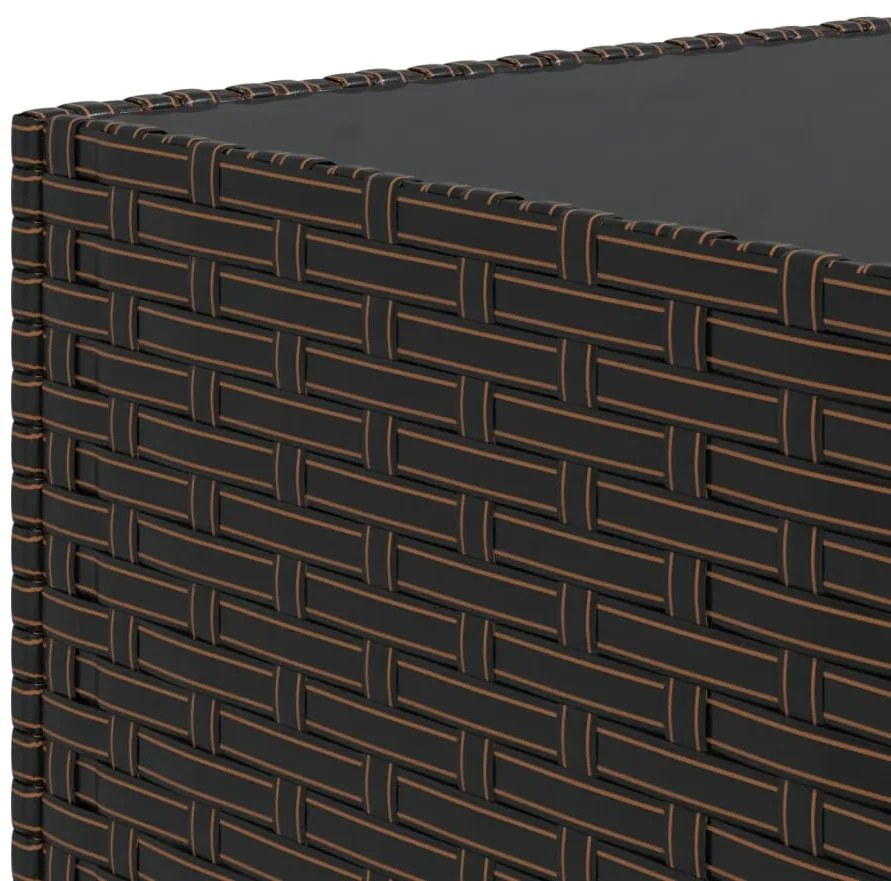 vidaXL Τραπέζάκι Κήπου Τετράγωνο Καφέ 50x50x30 εκ. από Συνθετικό Ρατάν