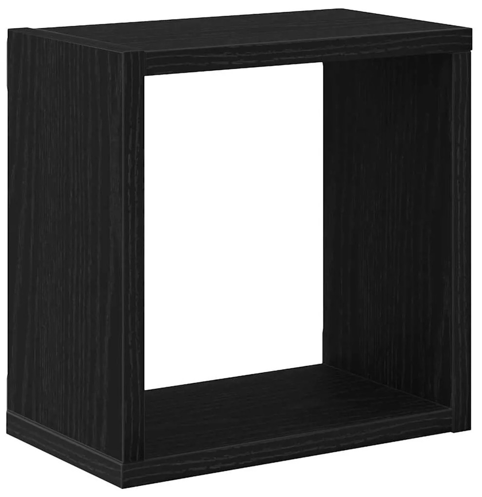 vidaXL Ράφια Τοίχου με ράφι 4 pcs Μαύρη Δρυς Επεξεργασμένο ξύλο