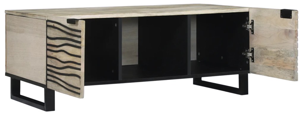 vidaXL Τραπεζάκι σαλονιού Άσπρο, Μαύρο 100 x 50 x 40 εκ Σαγκουίνι ξύλο