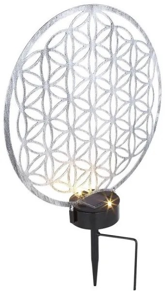 Ηλιακό Καρφωτό Φωτιστικό 2xLED 0,06W Μαύρο-Ασημί Φ30cm ΙΡ44 36601 Globo Lighting-36601-Μαύρο-Ασημί 36601
