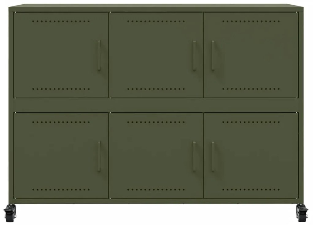 vidaXL Ντουλάπι Πράσινο Λαδί 100,5x39x72 εκ. από Ατσάλι