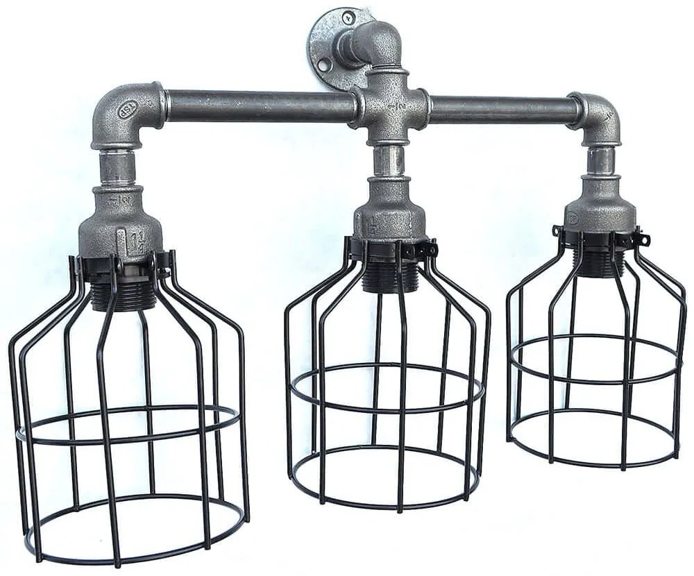 Φωτιστικό Τοίχου - Απλίκα 791EVL2520 53x17x40cm 3xE27 Silver-Black Opviq