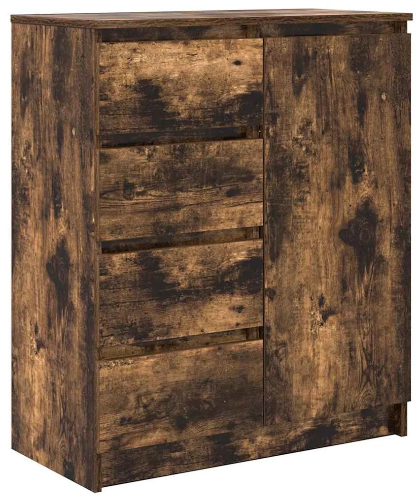 Συρταριέρα με Συρτάρια Καπνιστή Δρυς 71x35x84 εκ. Επεξ. Ξύλο - Καφέ