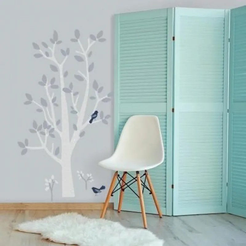 RoomMates Αυτοκόλλητα Τοίχου 'Δέντρο Λευκό-Γκρι' RΜΚ3500