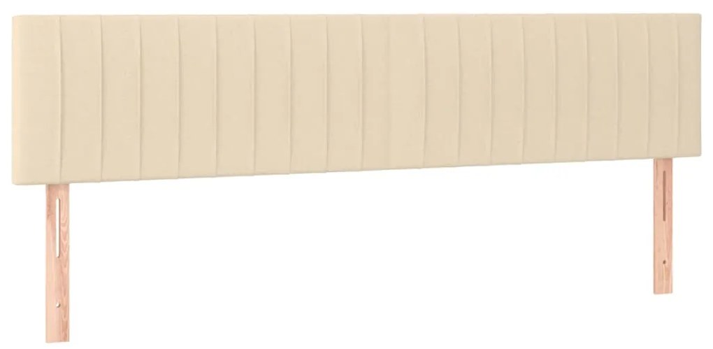 vidaXL Κρεβάτι Boxspring με Στρώμα & LED Κρεμ 180x200 εκ. Υφασμάτινο