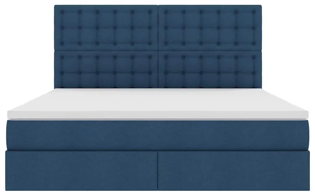 vidaXL Κρεβάτι με αποθηκευτικό χώρο και LED Μπλε 180 x 200 cm