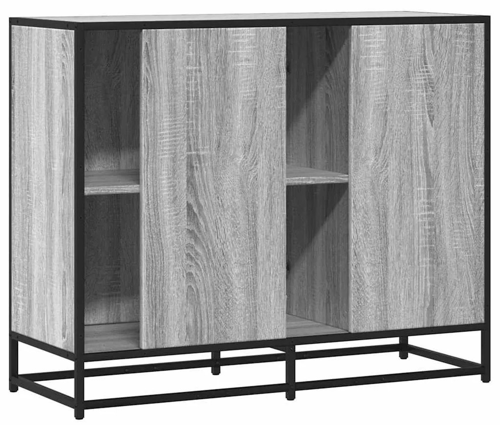 Sideboard Γκρι Sonoma 92x35x76 cm Ξύλινο μηχανουργικό ξύλο - Γκρι