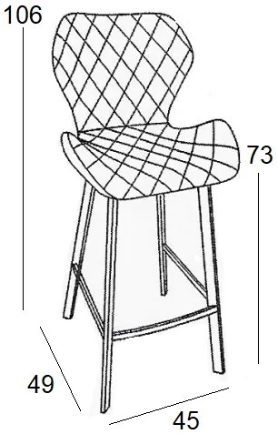 ΣΚΑΜΠΟ 73ΕΚ. ΜΠΑΡ 2ΤΜΧ MARTIN OFF WHITE ΥΦΑΣΜΑ 45X49X73-106ΕΚ.