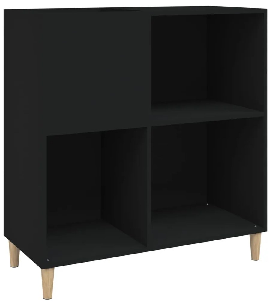 vidaXL Δισκοθήκη Μαύρη 84,5 x 38 x 89 εκ. από Επεξεργασμένο Ξύλο