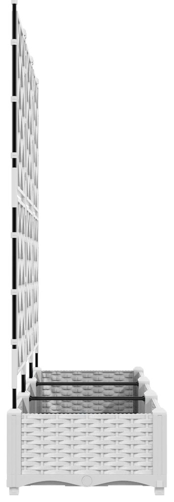vidaXL Γλάστρα Κήπου με Πλέγμα 3 τμχ Λευκή 120x40x125.5 εκ