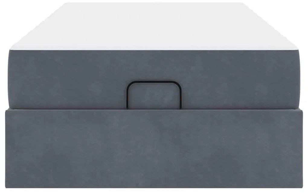 vidaXL Σκελετός κρεβατιού με στρώμα 2 pcs Σκούρο Γκρι Βελούδο