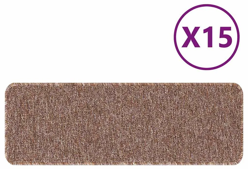 vidaXL Σκαλοπάτια 15 pcs Καφέ 60 x 25 cm Πολυπροπυλένιο