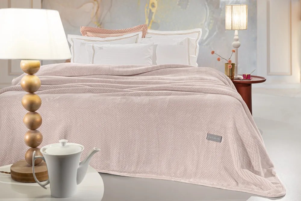 Κουβέρτα Ultrasoft Ζακάρ Μονή 160x220εκ. Cheval Pudra Guy Laroche